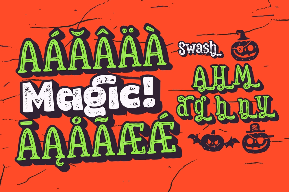 Пример шрифта Hatter Halloween Ding Rough Heavy